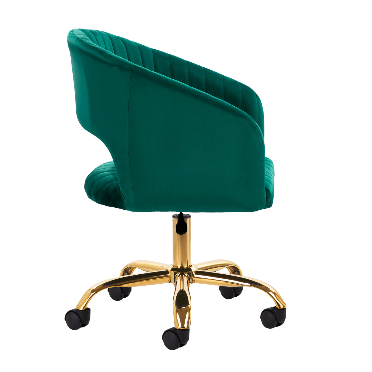 4Rico QS-OF212G Swivel Beauty Chair Green - full product view on a white background