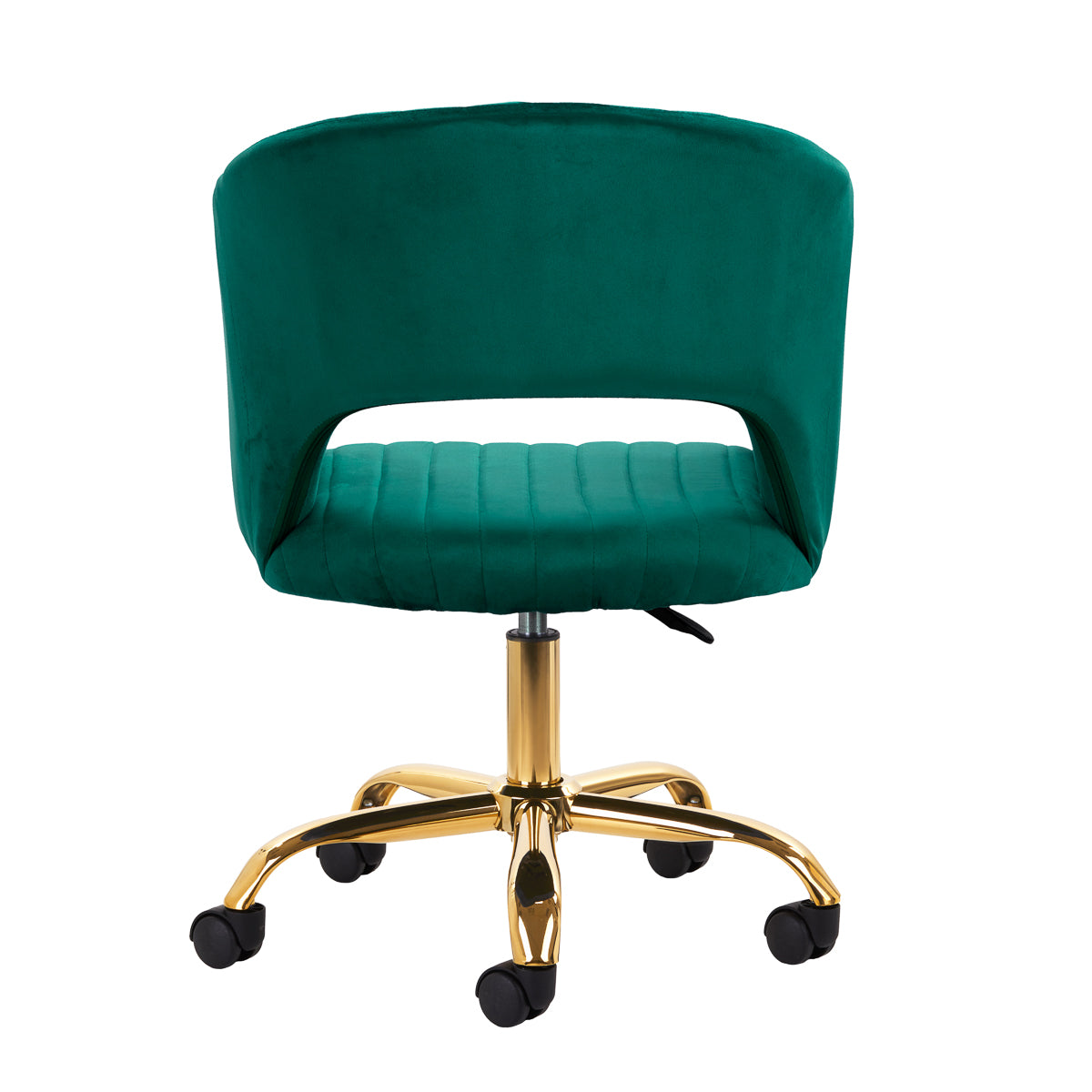 4Rico QS-OF212G Swivel Beauty Chair Green - full product view on a white background