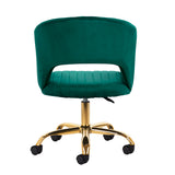 4Rico QS-OF212G Swivel Beauty Chair Green - full product view on a white background
