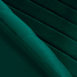 4Rico QS-OF212G Swivel Beauty Chair Green - close-up of the upholstery and construction details