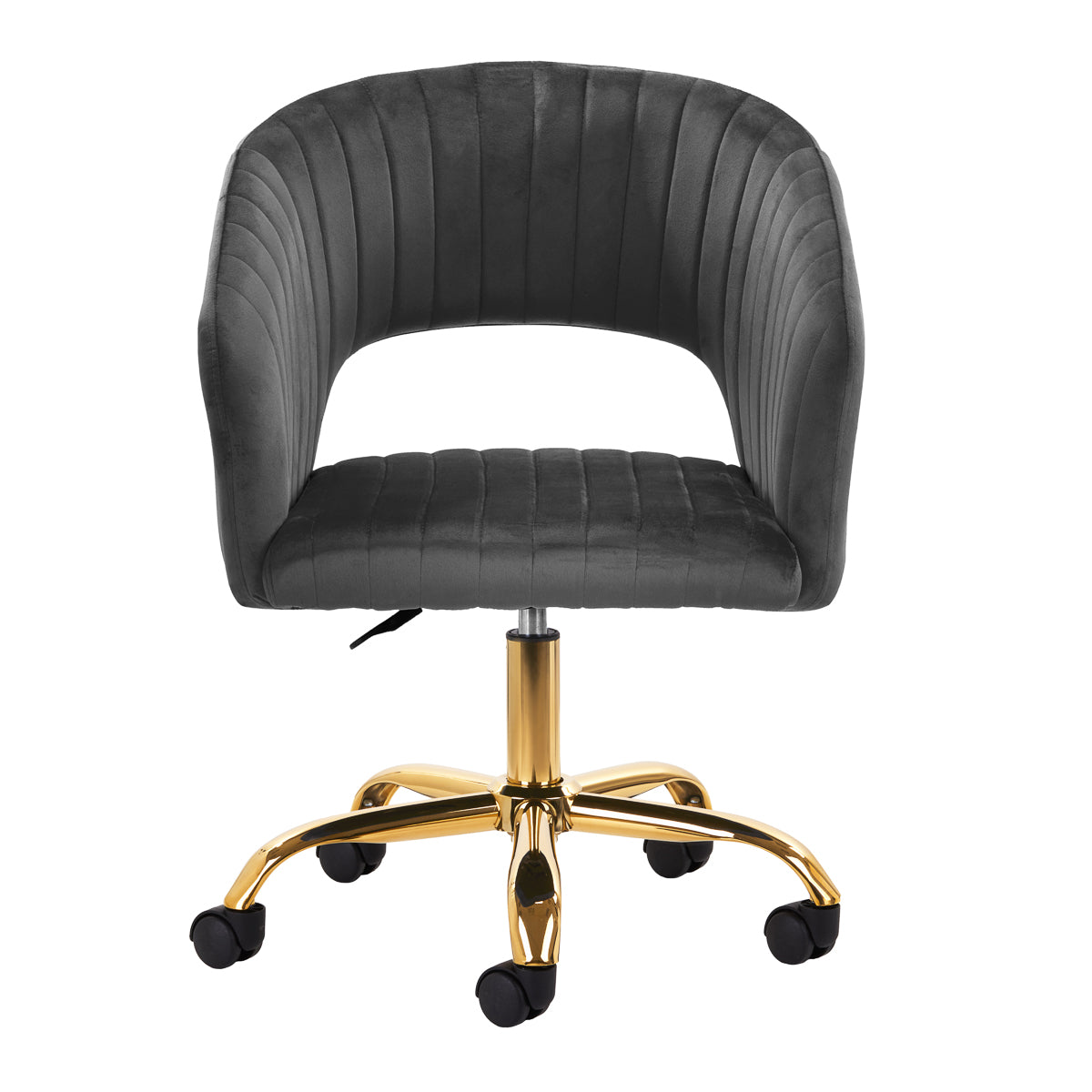 4Rico QS-OF212G Swivel Beauty Chair Grey - full product view on a white background
