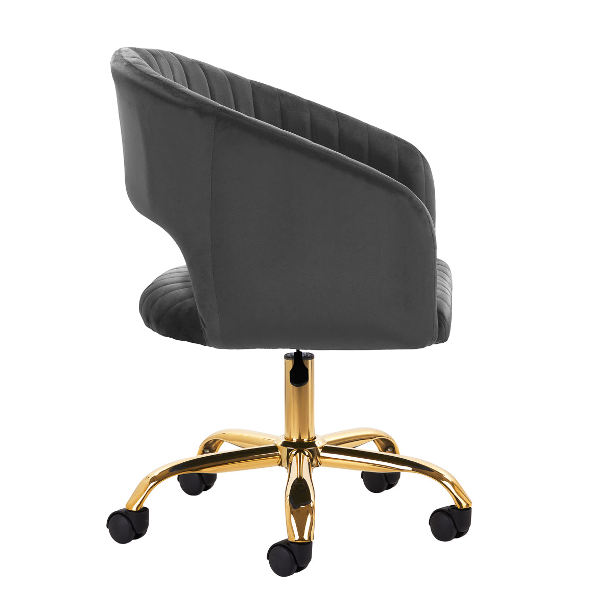 4Rico QS-OF212G Swivel Beauty Chair Grey - full product view on a white background