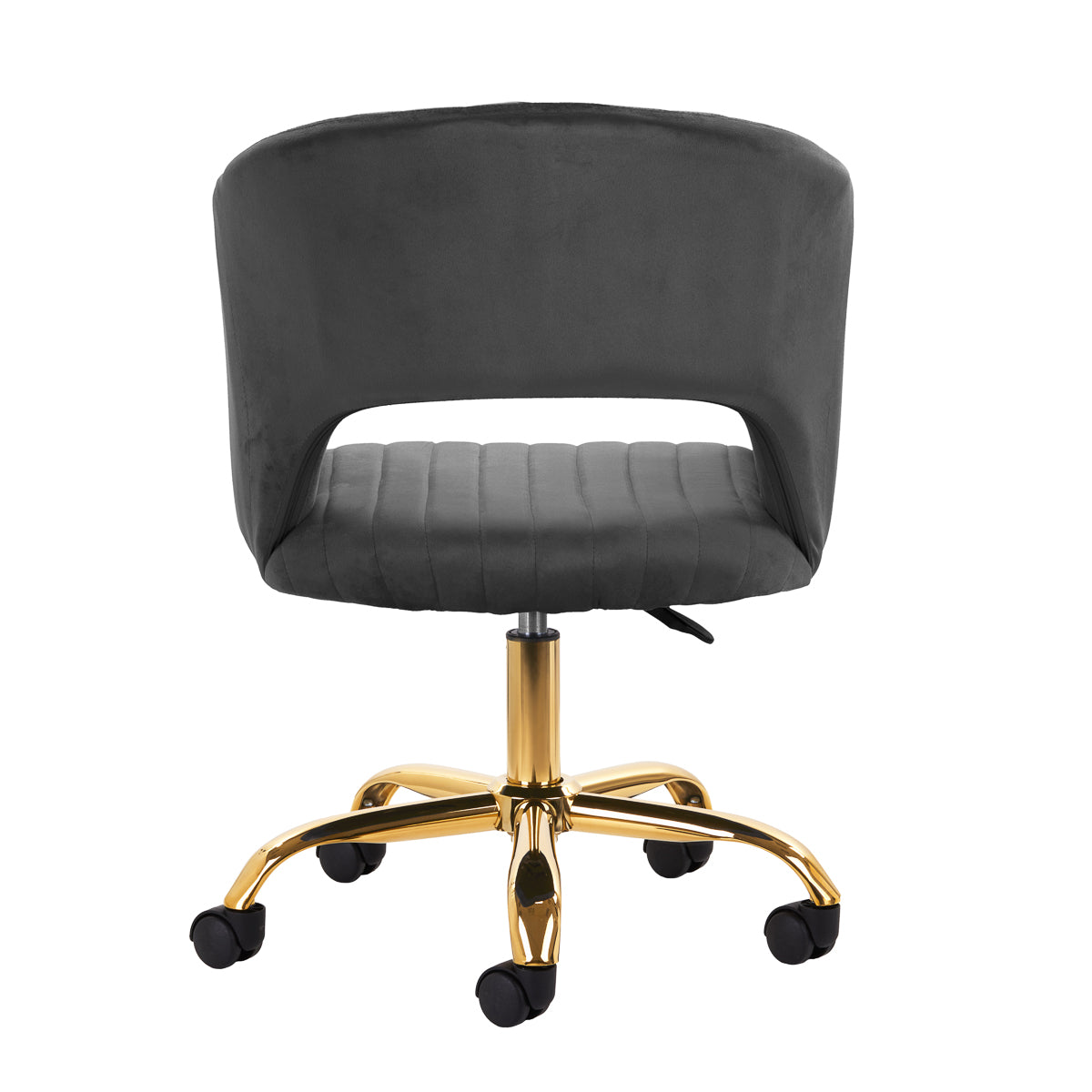 4Rico QS-OF212G Swivel Beauty Chair Grey - full product view on a white background