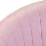 Close-up of 4Rico Swivel Chair QS-OF212G Pink backrest, highlighting ribbed pink upholstery and curved design.