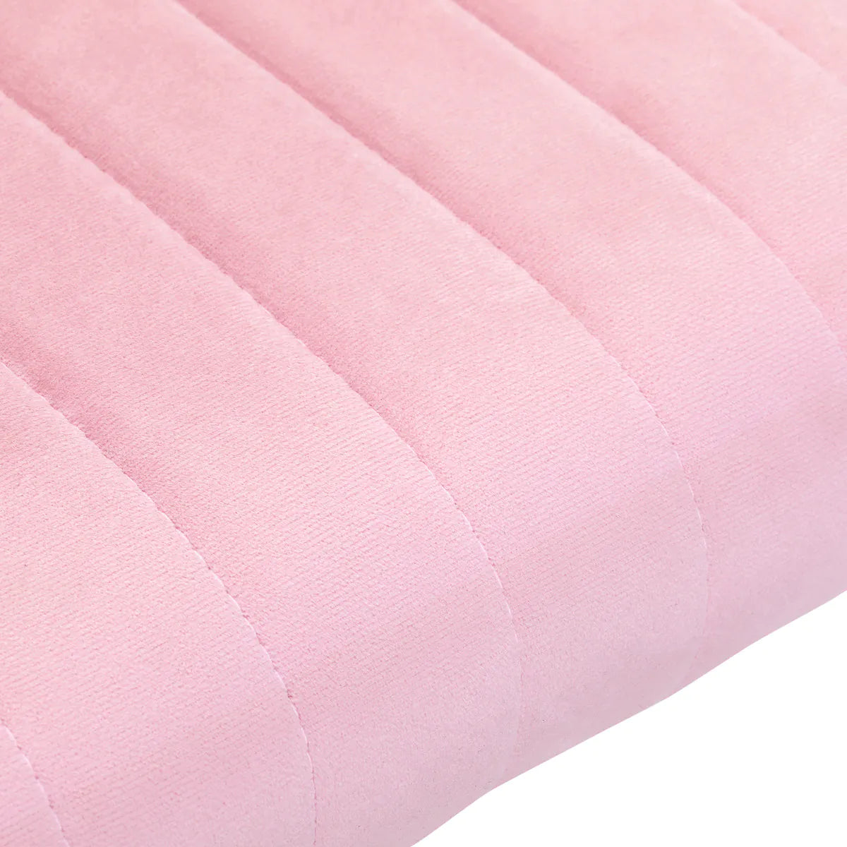 Close-up of 4Rico Swivel Chair QS-OF212G Pink seat upholstery, showcasing soft ribbed pink fabric texture.