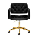 4Rico QS-OF213G Salon Chair Black - full product view on a white background