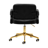 4Rico QS-OF213G Salon Chair Black - full product view on a white background