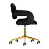 4Rico QS-OF213G Salon Chair Black - full product view on a white background