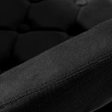 4Rico QS-OF213G Salon Chair Black - close-up of the upholstery and construction details