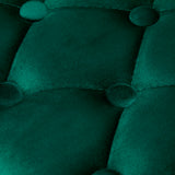 4Rico QS-OF213G Salon Chair Green - close-up of the upholstery and construction details