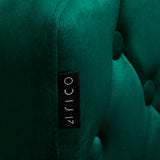 4Rico QS-OF213G Salon Chair Green - close-up of the upholstery and construction details