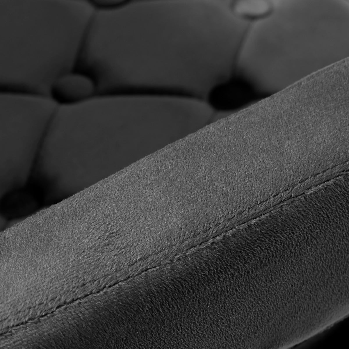 4Rico QS-OF213G Salon Chair Grey - close-up of the upholstery and construction details