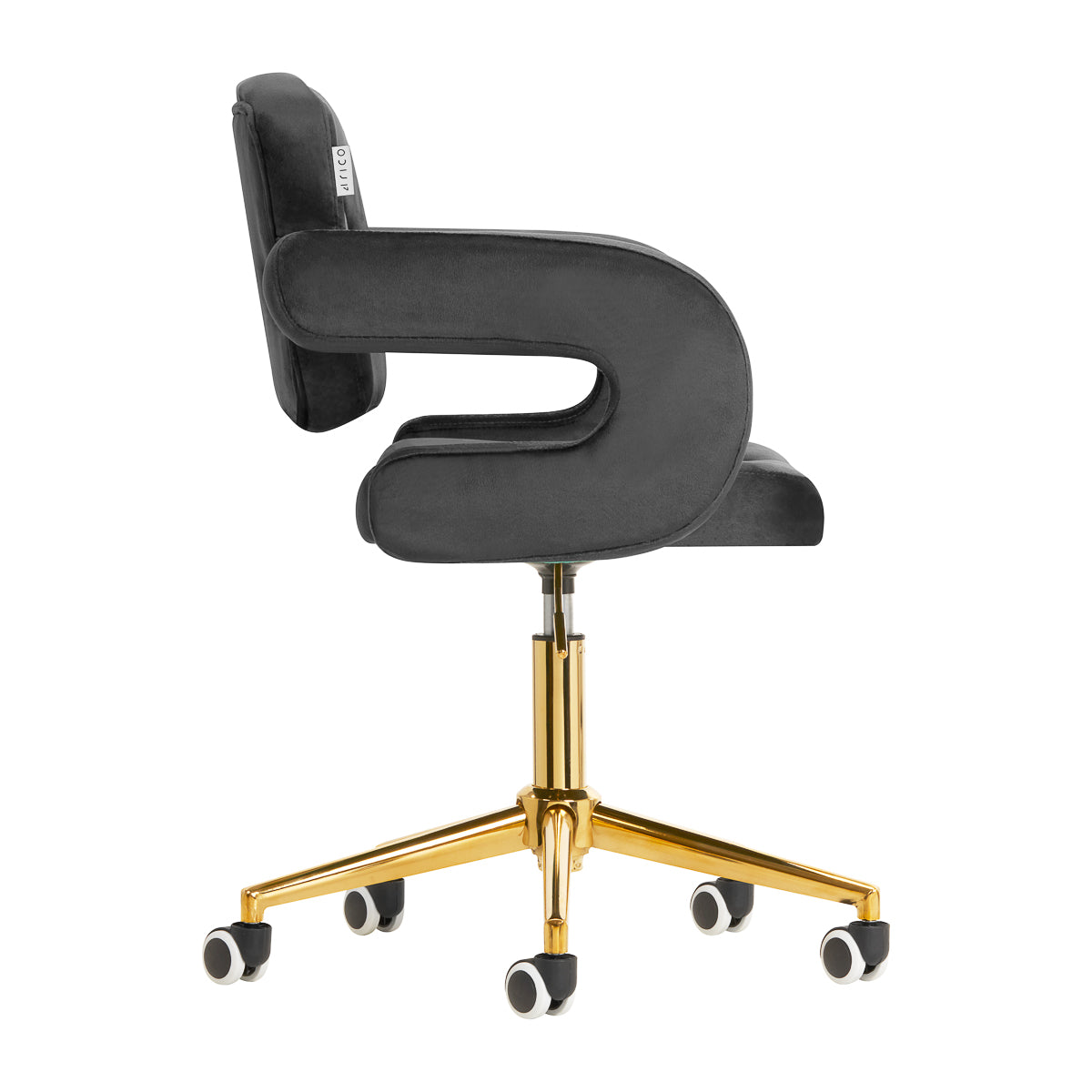 4Rico QS-OF213G Salon Chair Grey - close-up of the upholstery and adjustment details