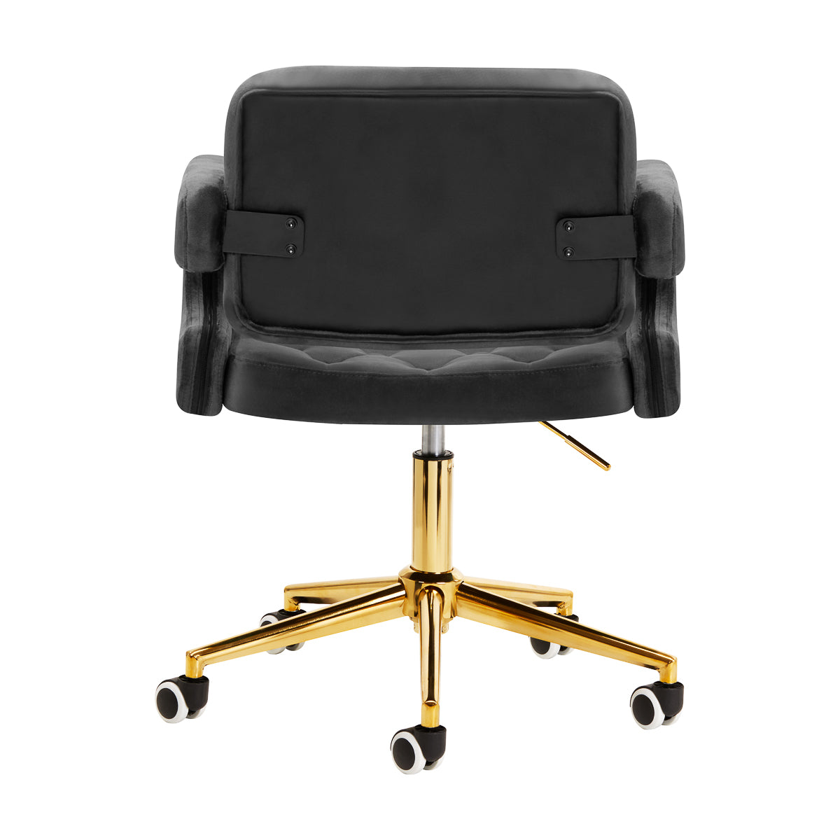 4Rico QS-OF213G Salon Chair Grey - close-up of the upholstery and adjustment details