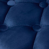 4Rico QS-OF213G Salon Chair Navy Blue - close-up of the upholstery and construction details