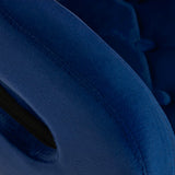 4Rico QS-OF213G Salon Chair Navy Blue - close-up of the upholstery and construction details