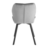 4Rico Vetro Quilted Chair Grey With Black Legs - full product view on a white background