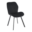 4Rico Vetro Quilted Reception Chair Black With Black Legs - full product view at an angle on a white background