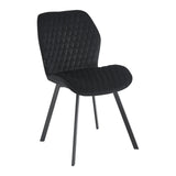 4Rico Vetro Quilted Reception Chair Black With Black Legs - full product view at an angle on a white background