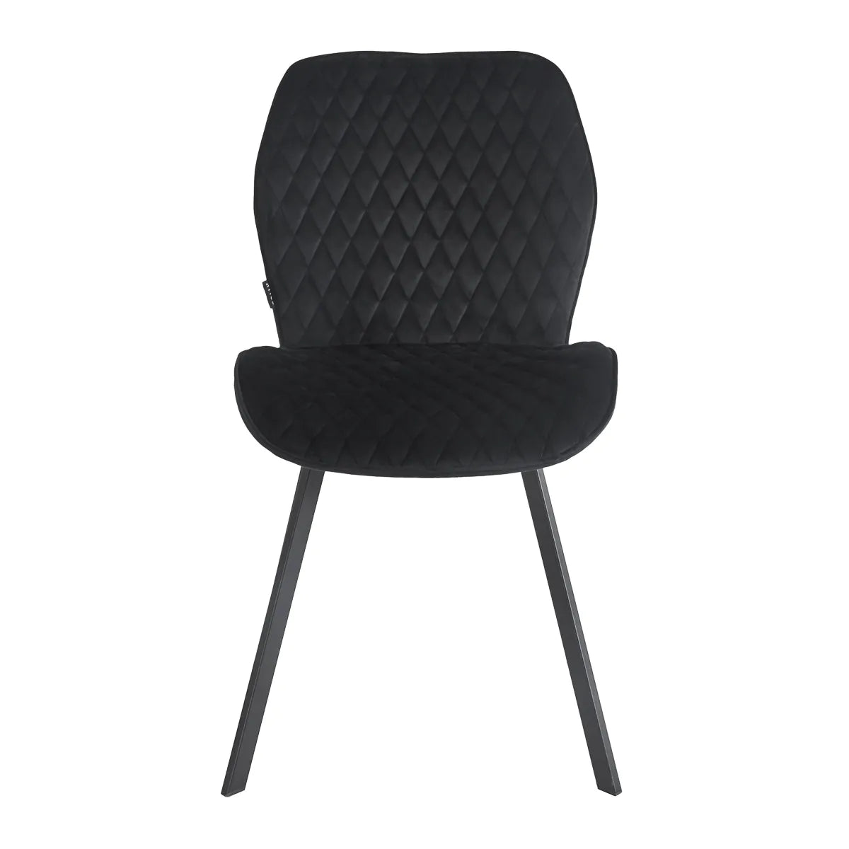 4Rico Vetro Quilted Reception Chair Black With Black Legs - full product view on a white background