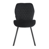 4Rico Vetro Quilted Reception Chair Black With Black Legs - full product view on a white background