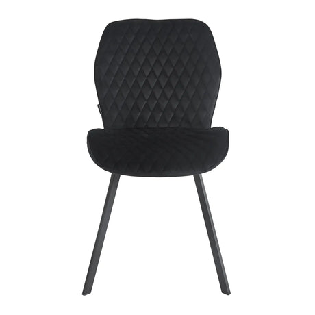 4Rico Vetro Quilted Reception Chair Black With Black Legs - full product view on a white background