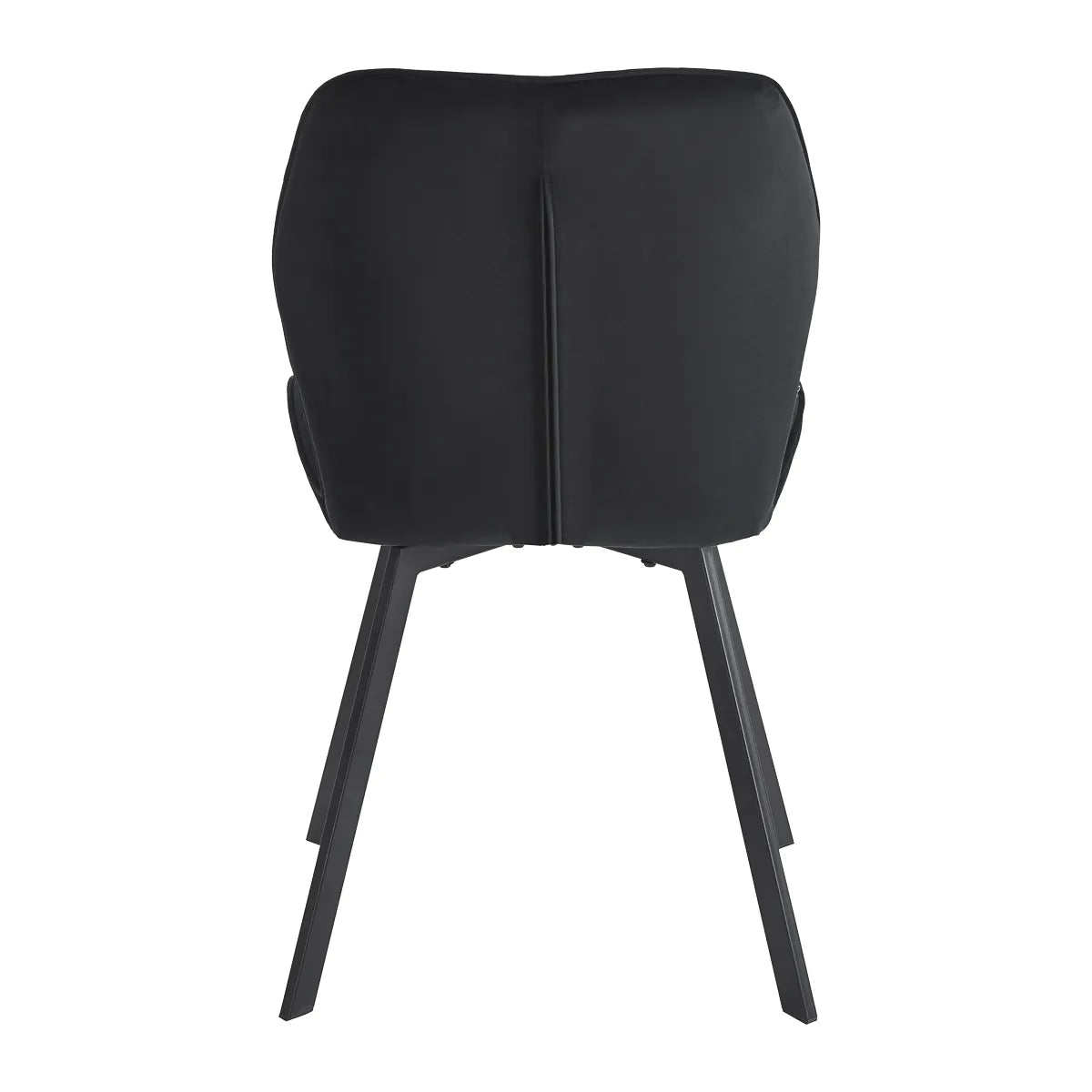 4Rico Vetro Quilted Reception Chair Black With Black Legs - full product view on a white background
