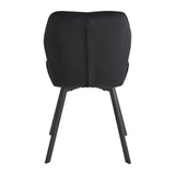 4Rico Vetro Quilted Reception Chair Black With Black Legs - full product view on a white background