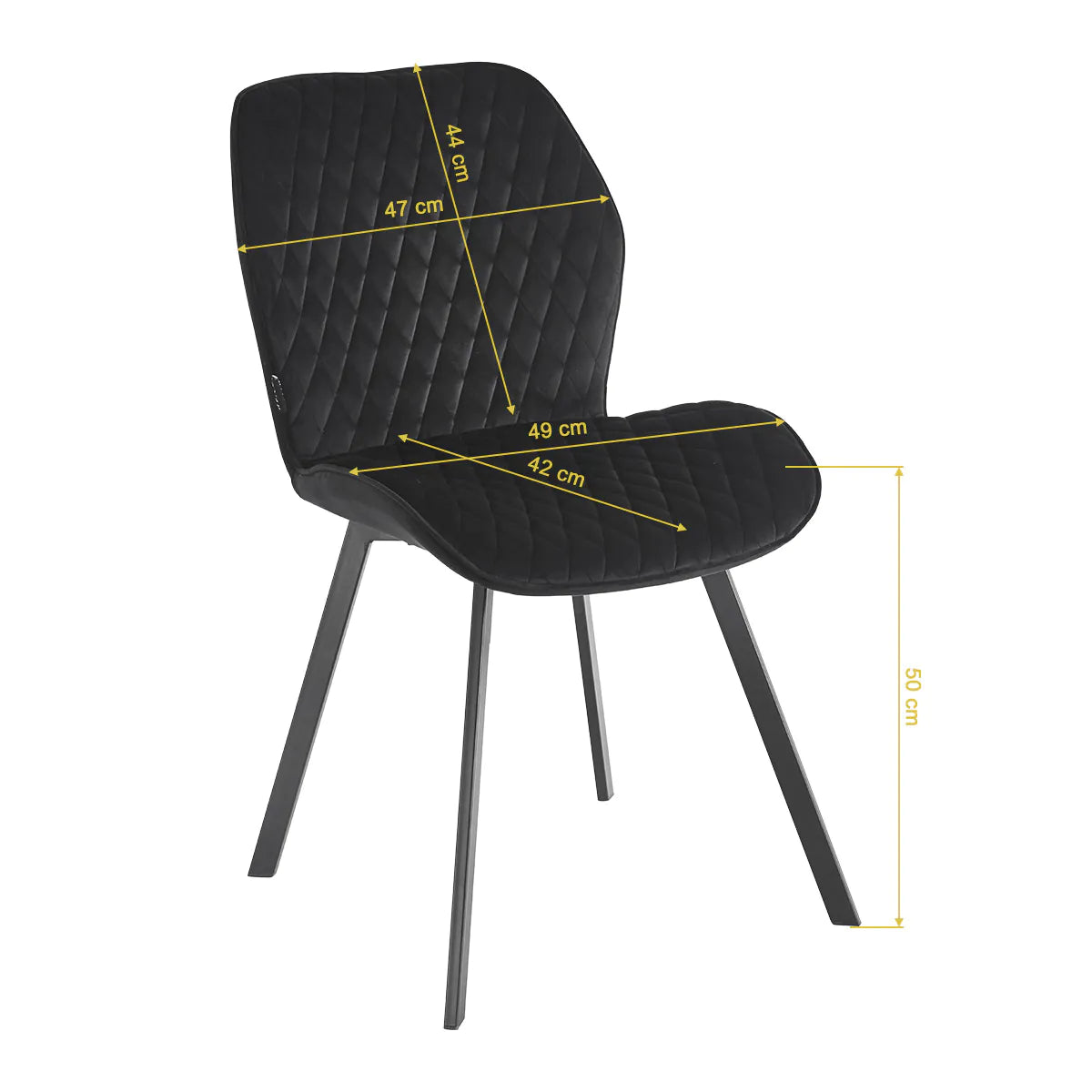 4Rico Vetro Quilted Reception Chair Black With Black Legs - close-up of the upholstery and adjustment details