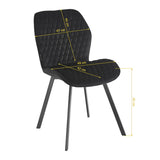 4Rico Vetro Quilted Reception Chair Black With Black Legs - close-up of the upholstery and adjustment details