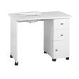 ActiveShop 011B Wooden Manicure Desk With Built-In Nail Dust Collector - front view showing the storage and construction details