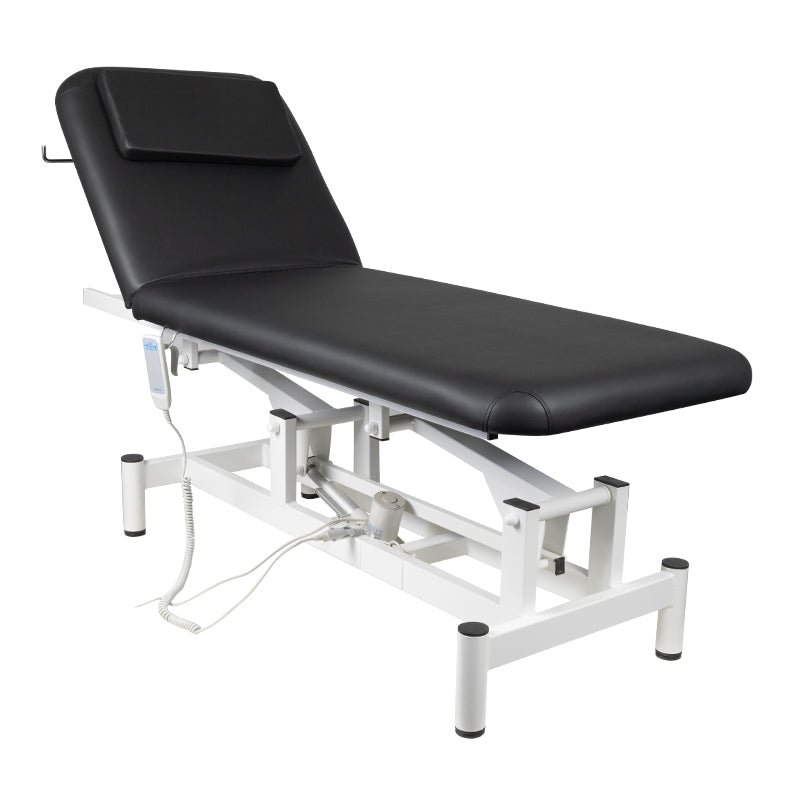 ActiveShop 079 1-Motor Electric Massage Bed Black - full product view at an angle on a white background