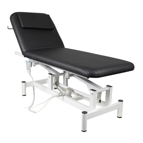ActiveShop 079 1-Motor Electric Massage Bed Black - full product view at an angle on a white background