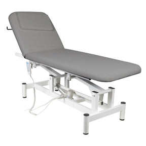 ActiveShop 079 1-Motor Electric Massage Bed Grey - full product view at an angle on a white background
