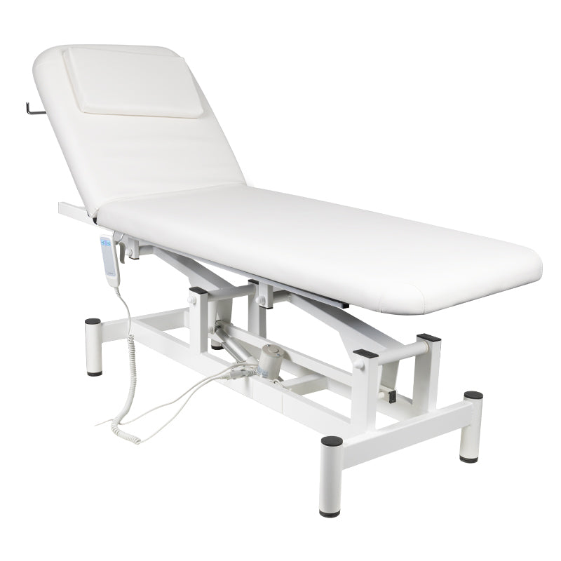 ActiveShop 079 1-Motor Electric Massage Bed White - full product view at an angle on a white background