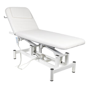 ActiveShop 079 1-Motor Electric Massage Bed White - full product view at an angle on a white background