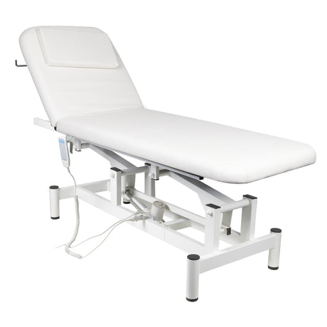 ActiveShop 079 1-Motor Electric Massage Bed White - full product view at an angle on a white background
