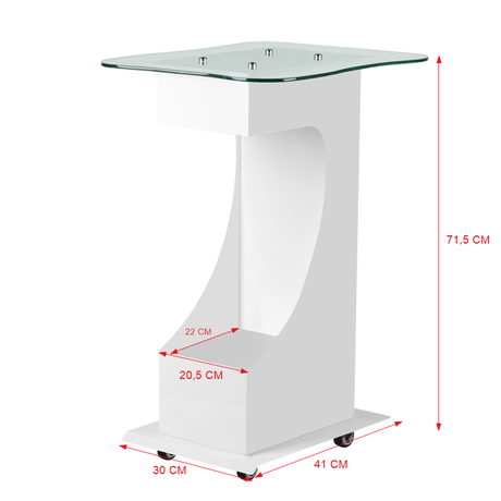 ActiveShop 083 Beauty Trolley For Salon Devices - dimensions and measurements shown