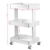 ActiveShop 084 Beauty Trolley White - front view showing the storage and construction details