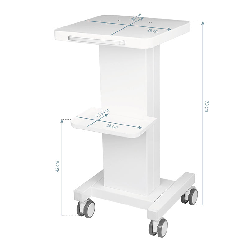 ActiveShop 090 Mobile Beauty Trolley For Salon Devices - front view showing the storage and construction details