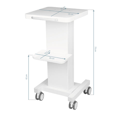 ActiveShop 090 Mobile Beauty Trolley For Salon Devices - front view showing the storage and construction details