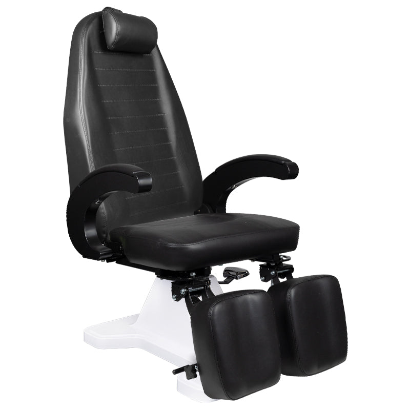 ActiveShop 112 Hydraulic Pedicure Bed Black - full product view at an angle on a white background