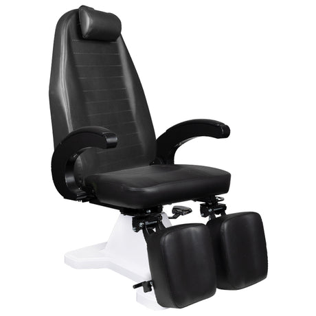 ActiveShop 112 Hydraulic Pedicure Bed Black - full product view at an angle on a white background