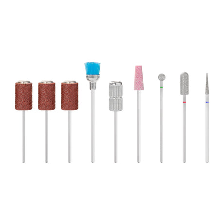ActiveShop 12-Piece Nail Drill Bit Set - arranged with the included components on a white background
