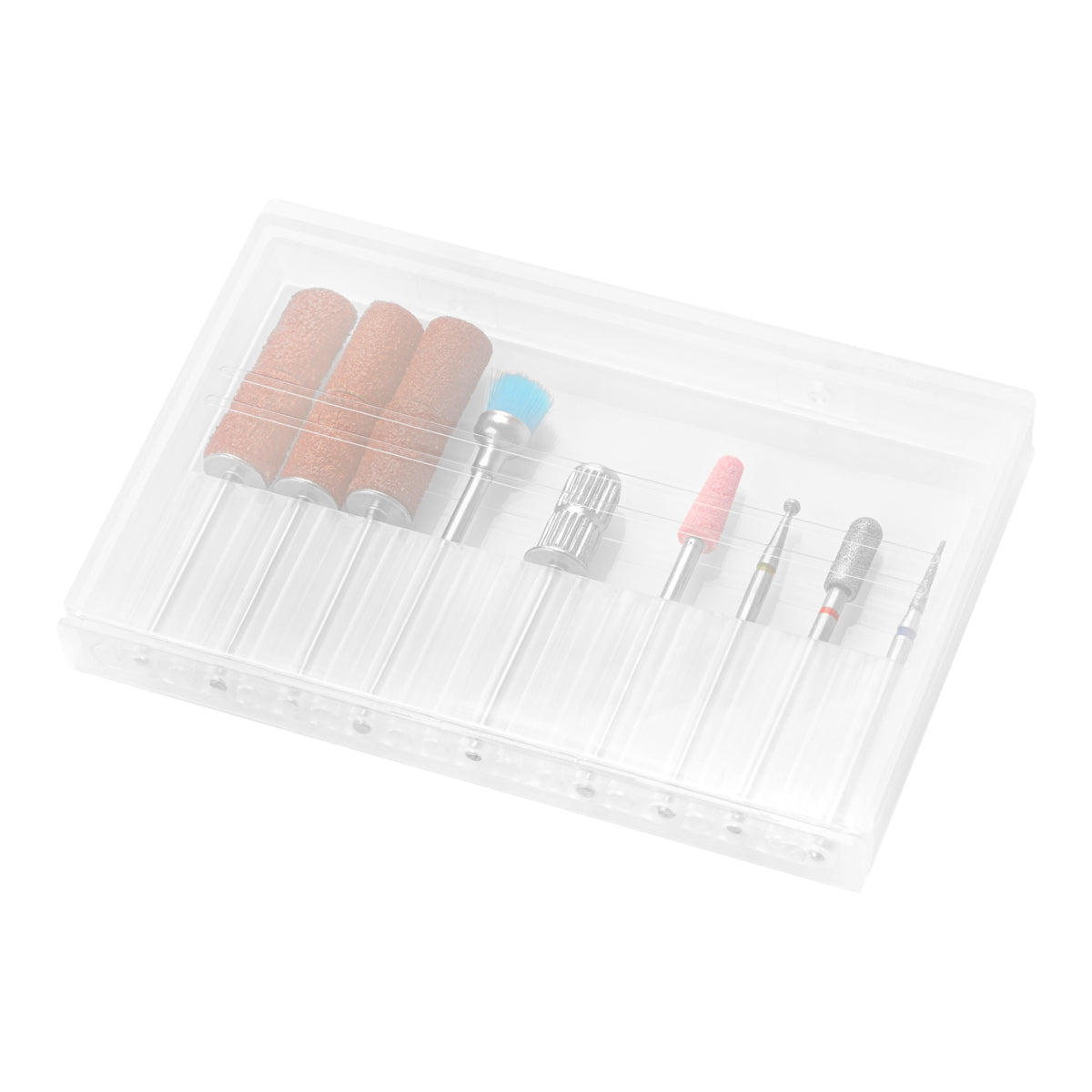 ActiveShop 12-Piece Nail Drill Bit Set - arranged with the included components on a white background