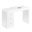 ActiveShop 312 Manicure Desk White - front view showing the storage and construction details