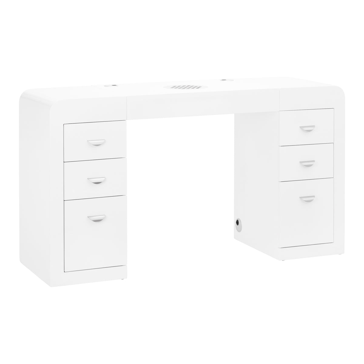 ActiveShop 314 Manicure Desk White - front view showing the storage and construction details