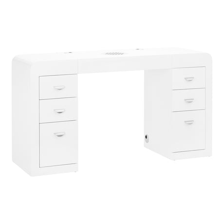 ActiveShop 314 Manicure Desk White - front view showing the storage and construction details