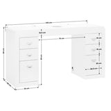 ActiveShop 314 Manicure Desk White - front view showing the storage and construction details
