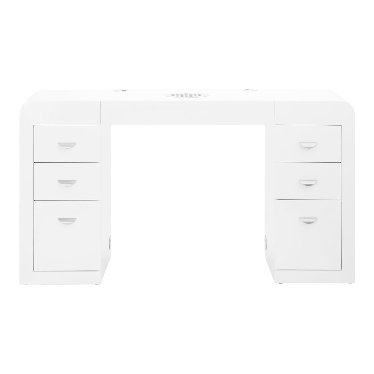ActiveShop 314 Manicure Desk White - front view showing the storage and construction details